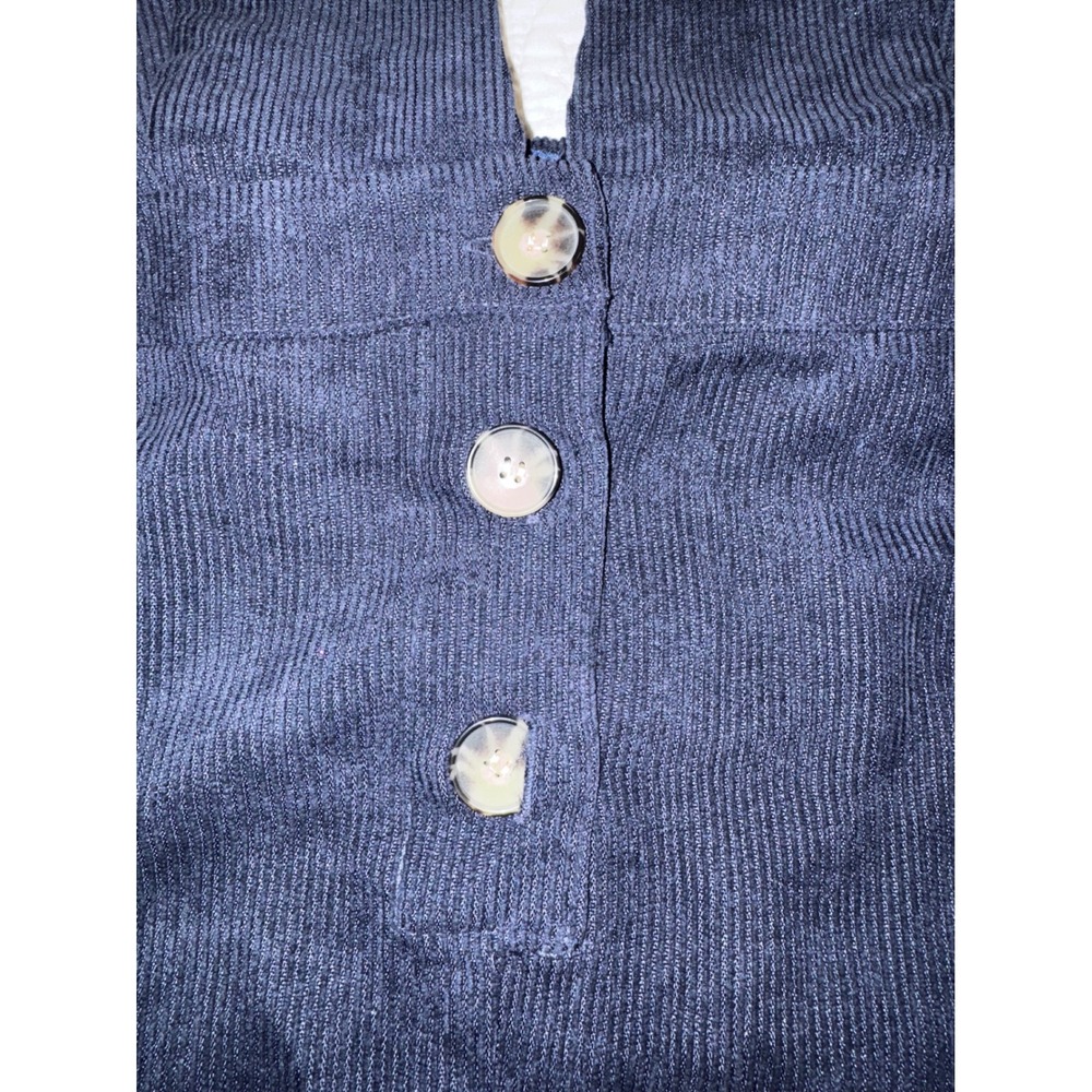IN San Francisco‎ Navy Blue Corduroy Jumper Dress Button Front Pinafore XL NEW - Picture 7 of 7